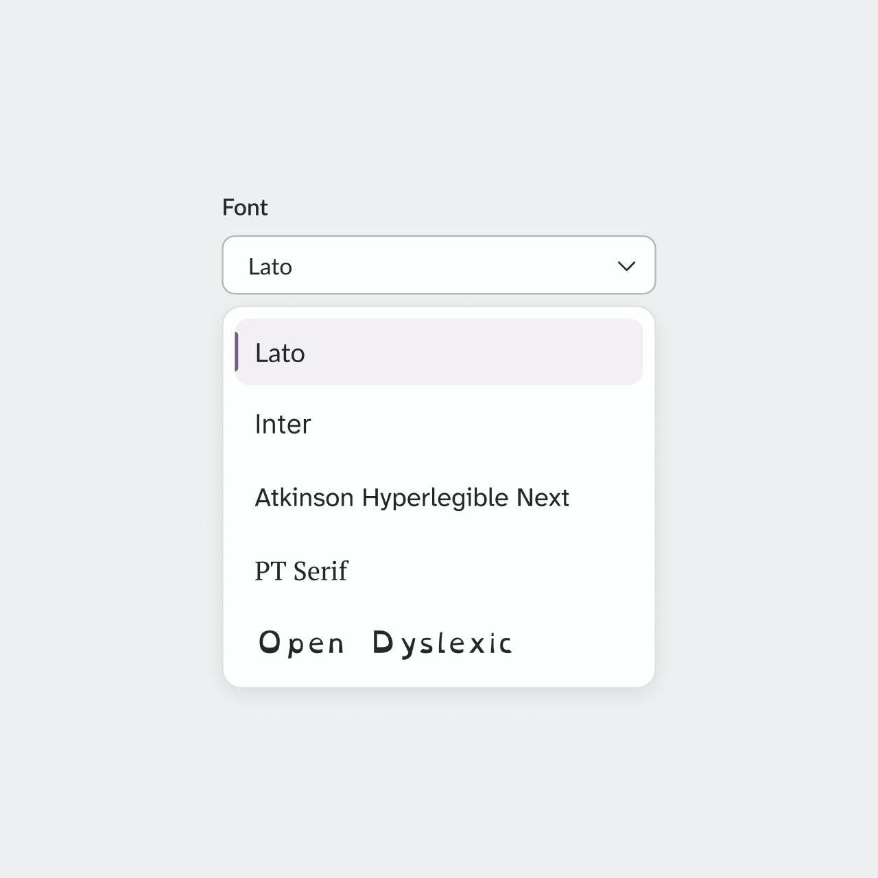 Font selector