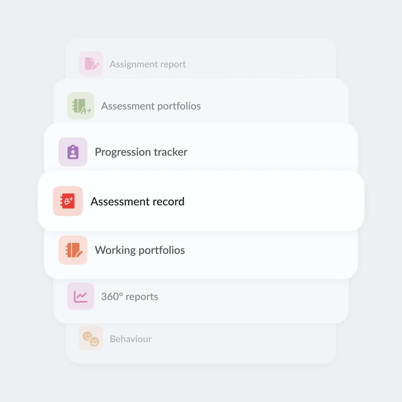 A list of some reports in a course