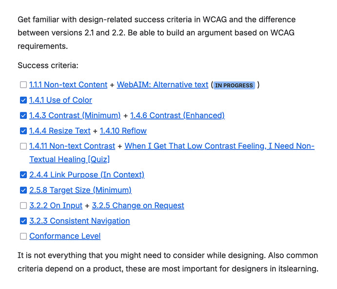 An individual learning plan to enhance accessibility skills for a UX designer