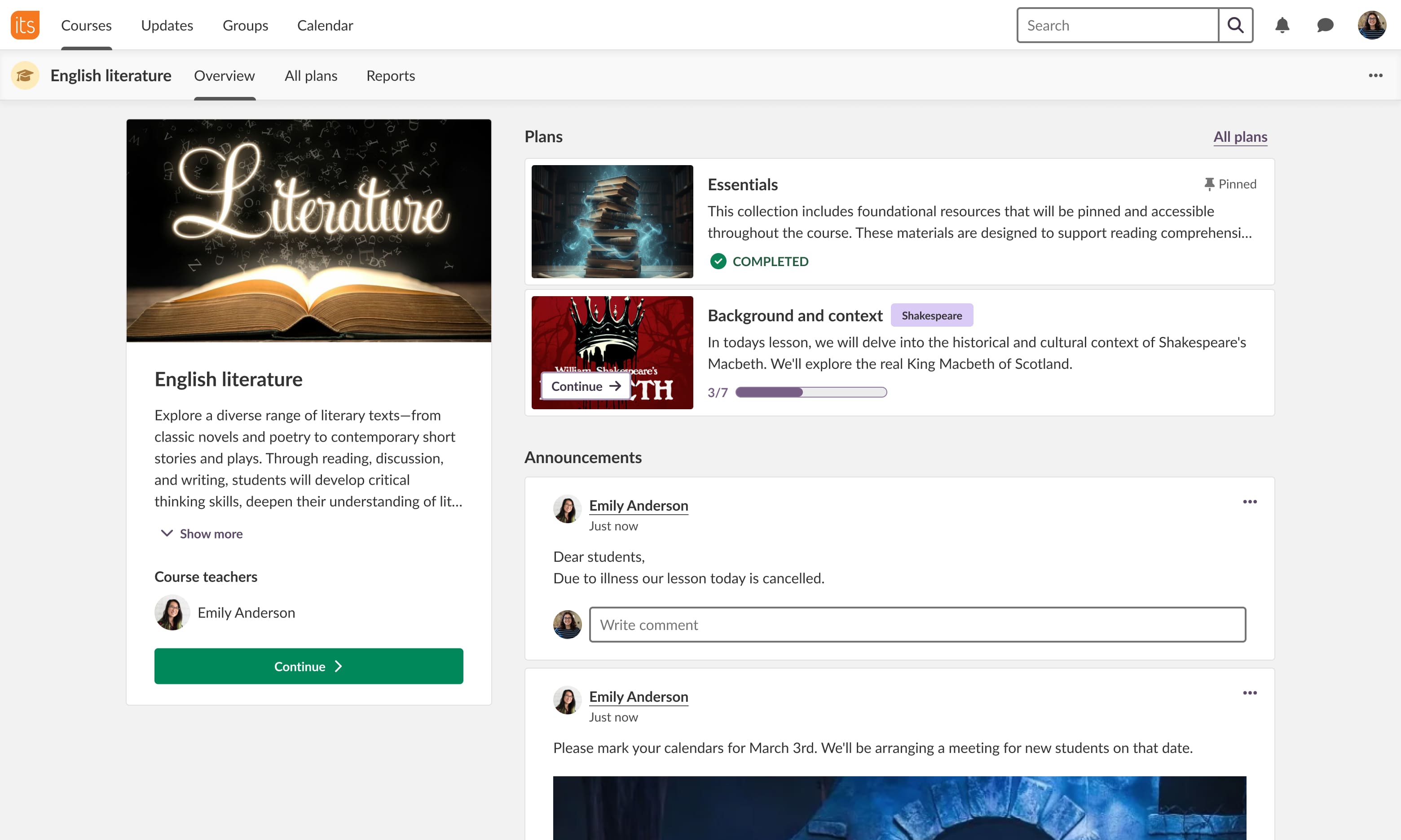 A list of personal setting categories, links are in 3 columns