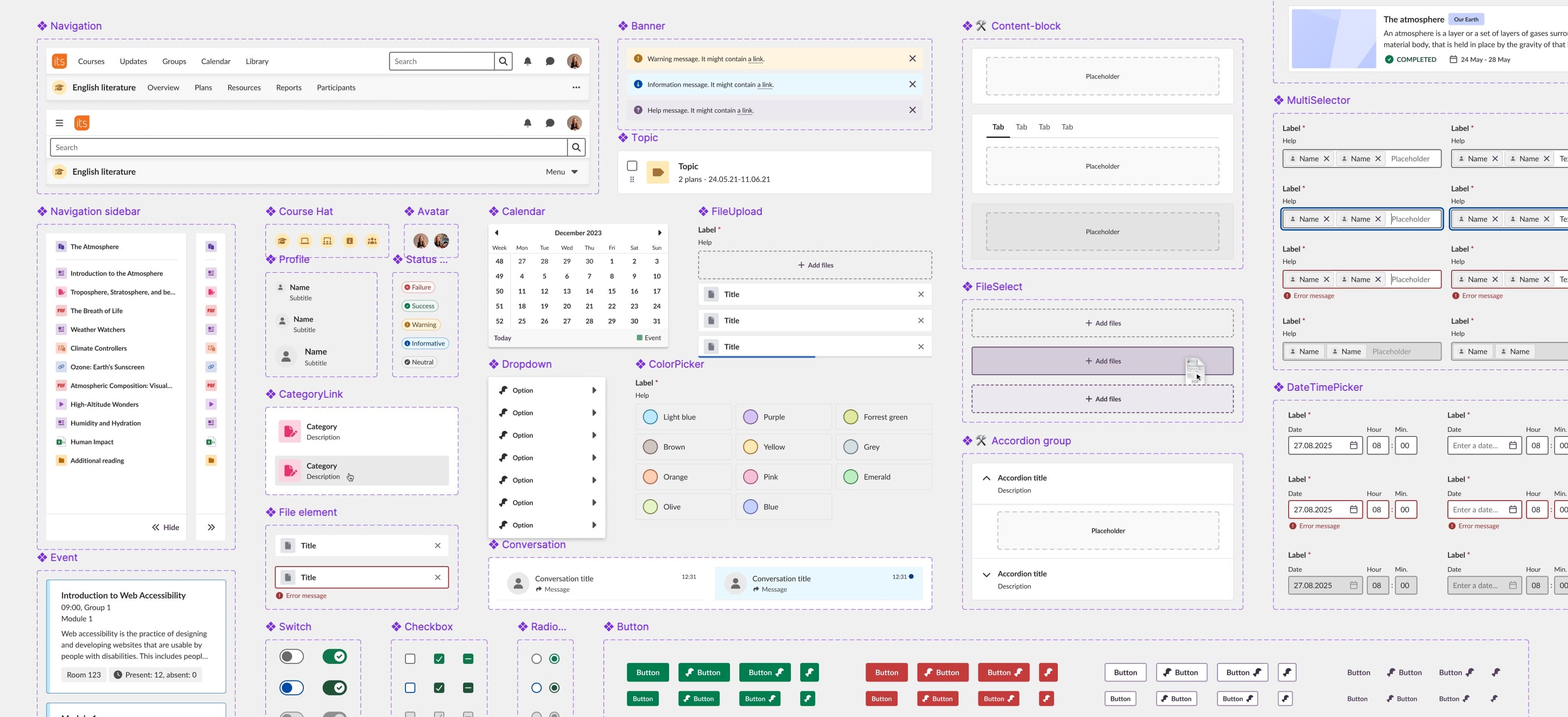 Figma components from the LMS UI-kit