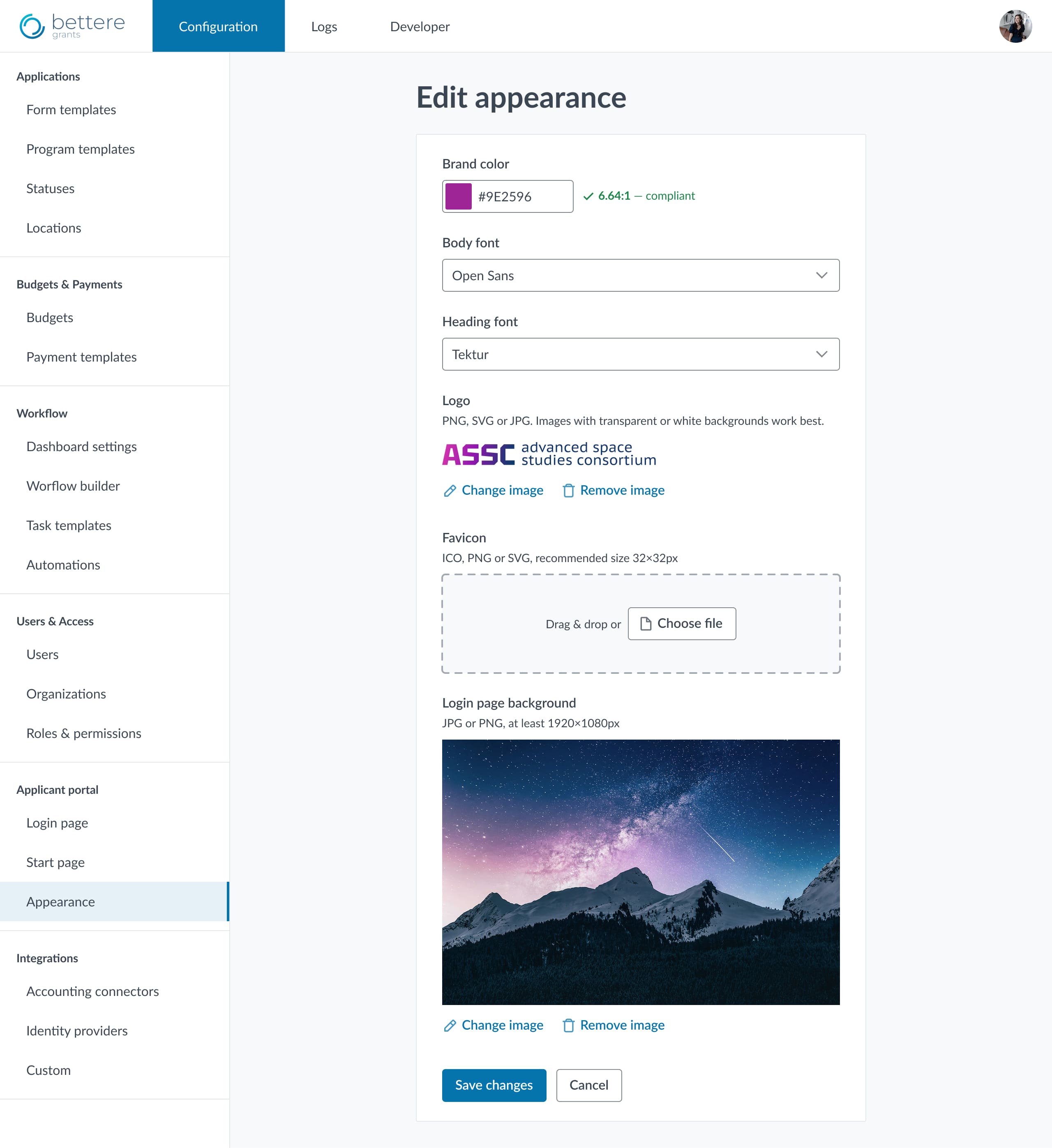 Theme configurator concept